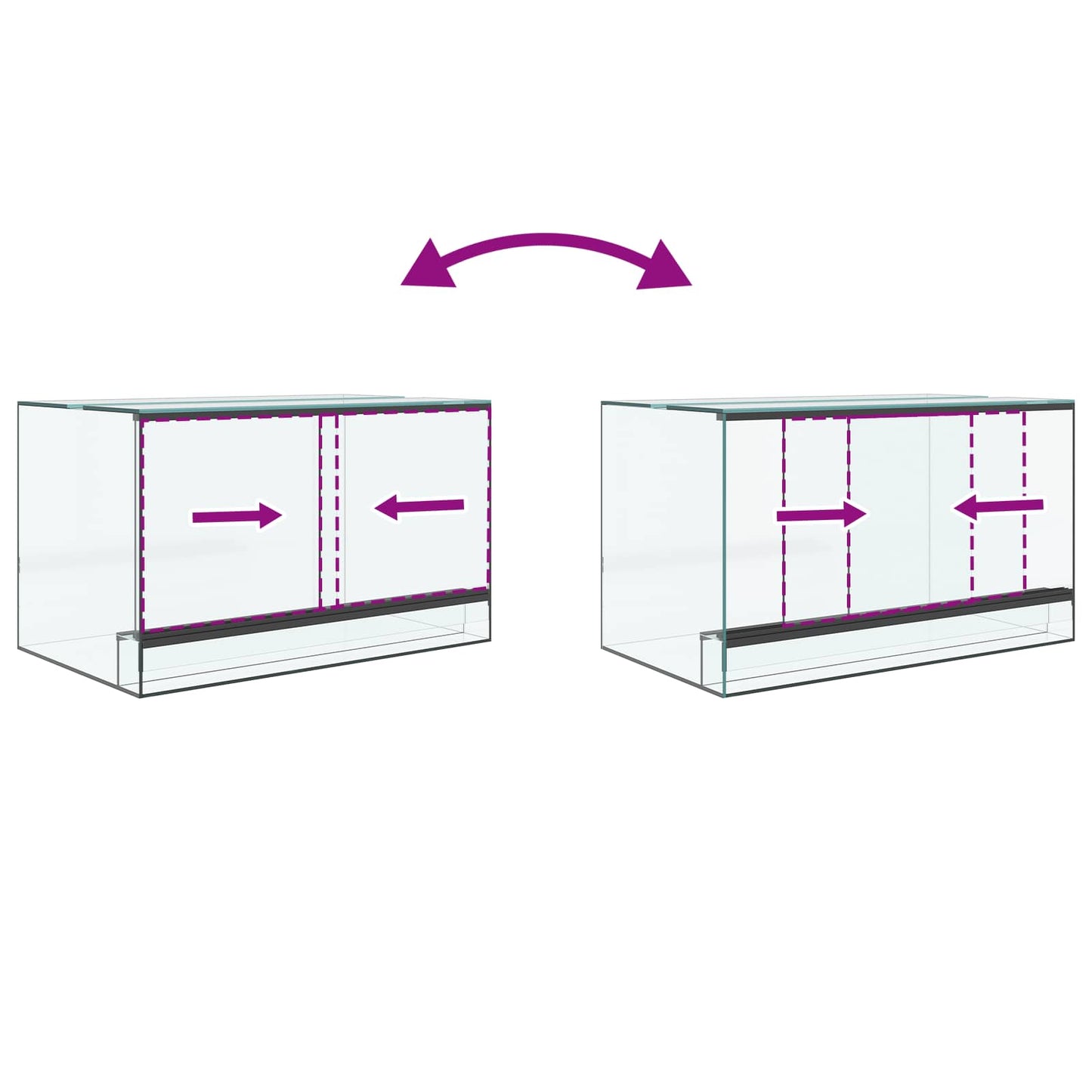 Terrarium mit Speicher Transparent 50 x 30 x 30 cm Glas