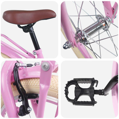 Kinderfahrrad 20 Zoll für 6-11 Jahre alt Hellrosa