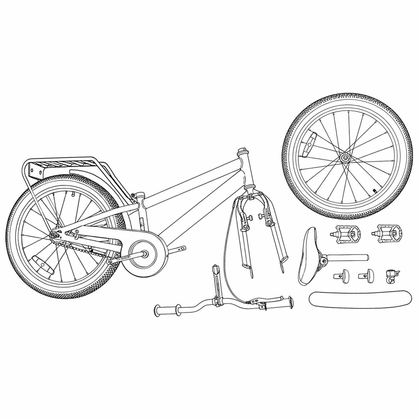 Kinderfahrrad 18 Zoll für 5-7 Jahre alt Schwarz