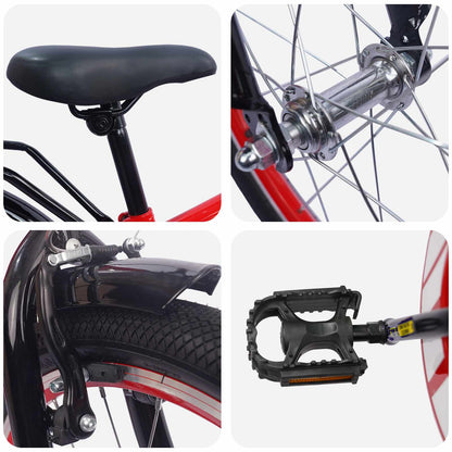 Kinderfahrrad 20 Zoll für 6-11 Jahre alt Rot