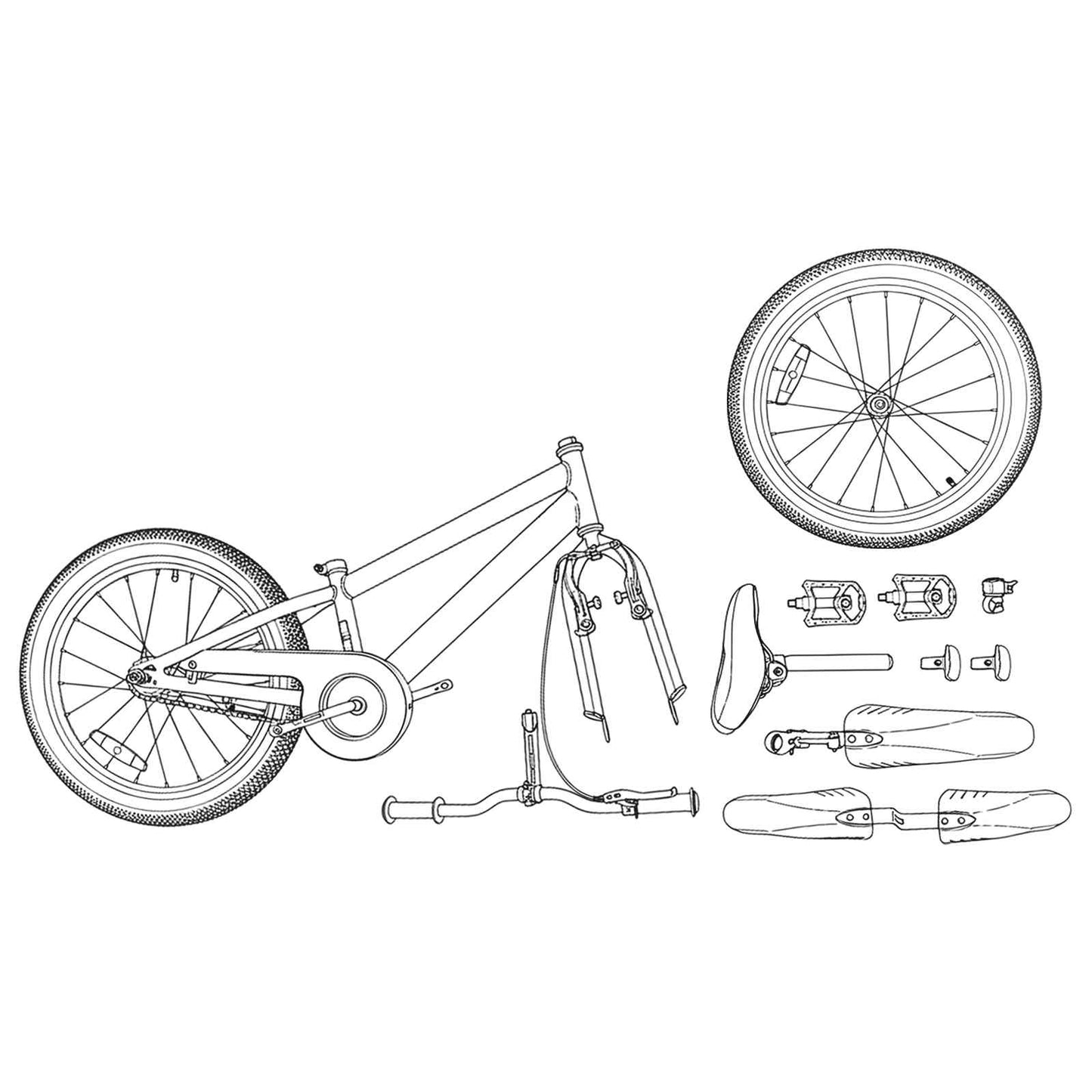 Kinderfahrrad 18 Zoll für 5-7 Jahre alt Schwarz