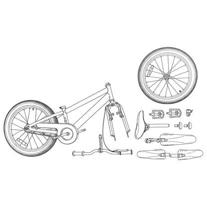 Kinderfahrrad 18 Zoll für 5-7 Jahre alt Schwarz