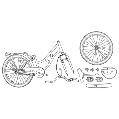 Kinderfahrrad 20 Zoll für 6-11 Jahre alt Hellrosa