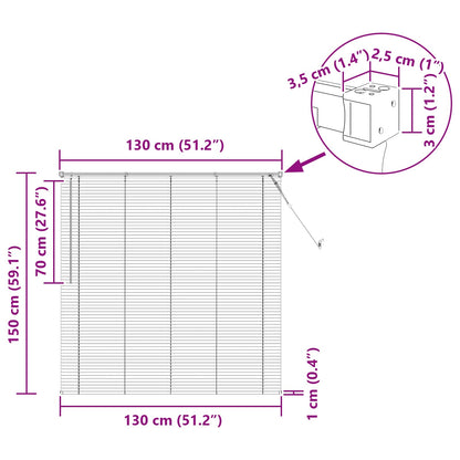 vidaXL Venetianer Jalousie Verstellbar Silber Grau 150 x 130 cm PVC
