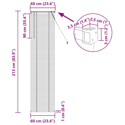 Venetianer Jalousie Verstellbar Silber Grau 213 x 60 cm PVC