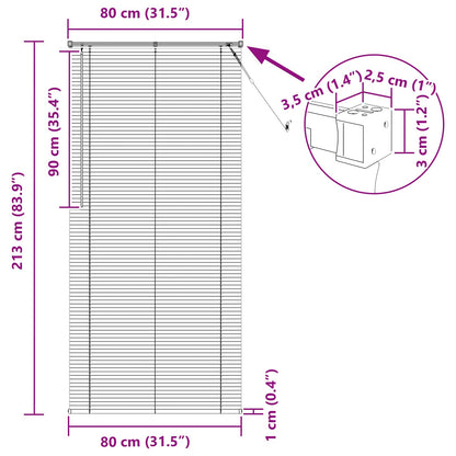 Venetianer Jalousie Verstellbar Silber Grau 213 x 80 cm PVC