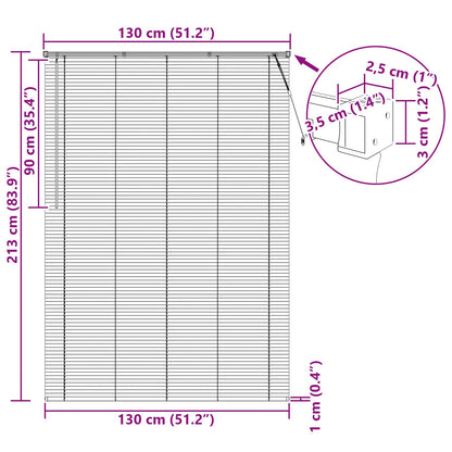 vidaXL Venetianer Jalousie Verstellbar Silber Grau 213 x 130 cm PVC