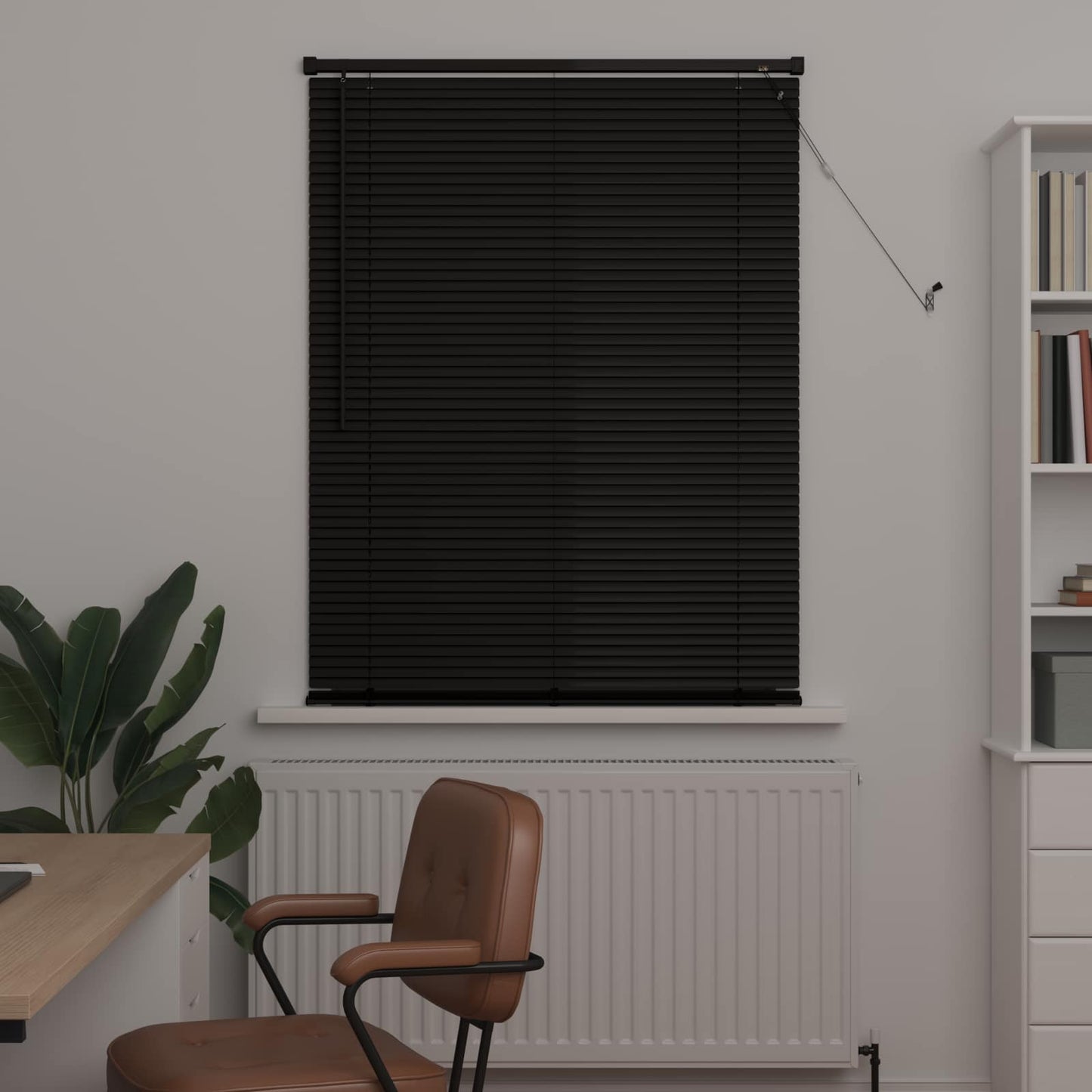 vidaXL Venetianer Jalousie Verstellbar Schwarz 150 x 90 cm PVC