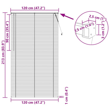 vidaXL Venetianer Jalousie Verstellbar Schwarz 213 x 120 cm PVC