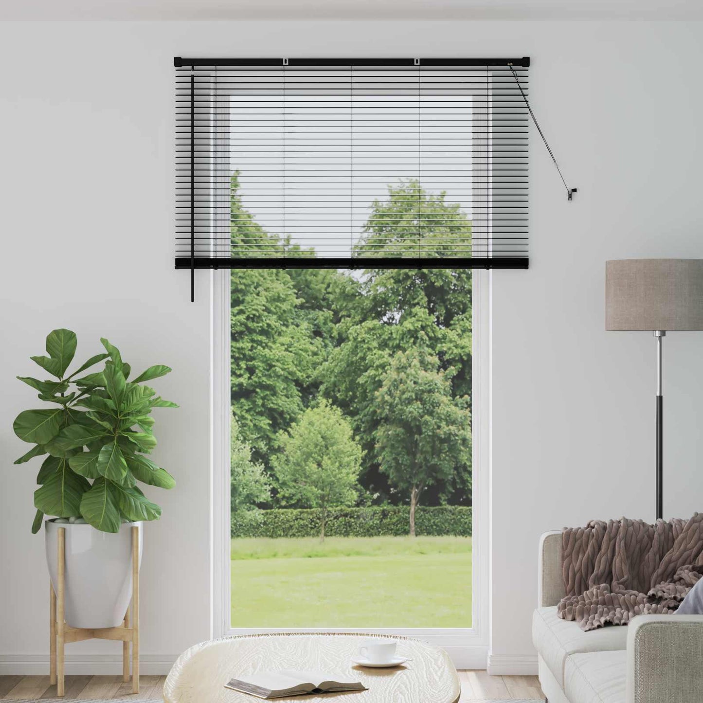 vidaXL Venetianer Jalousie Verstellbar Schwarz 213 x 150 cm PVC