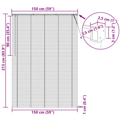 vidaXL Venetianer Jalousie Verstellbar Schwarz 213 x 150 cm PVC