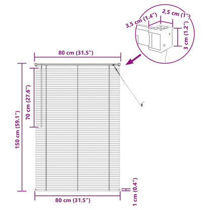 Venetianer Jalousie Hellbraun mit Muster 150 x 80 cm PVC