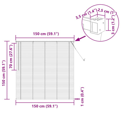 Venetianer Jalousie Hellbraun mit Muster 150 x 150 cm PVC