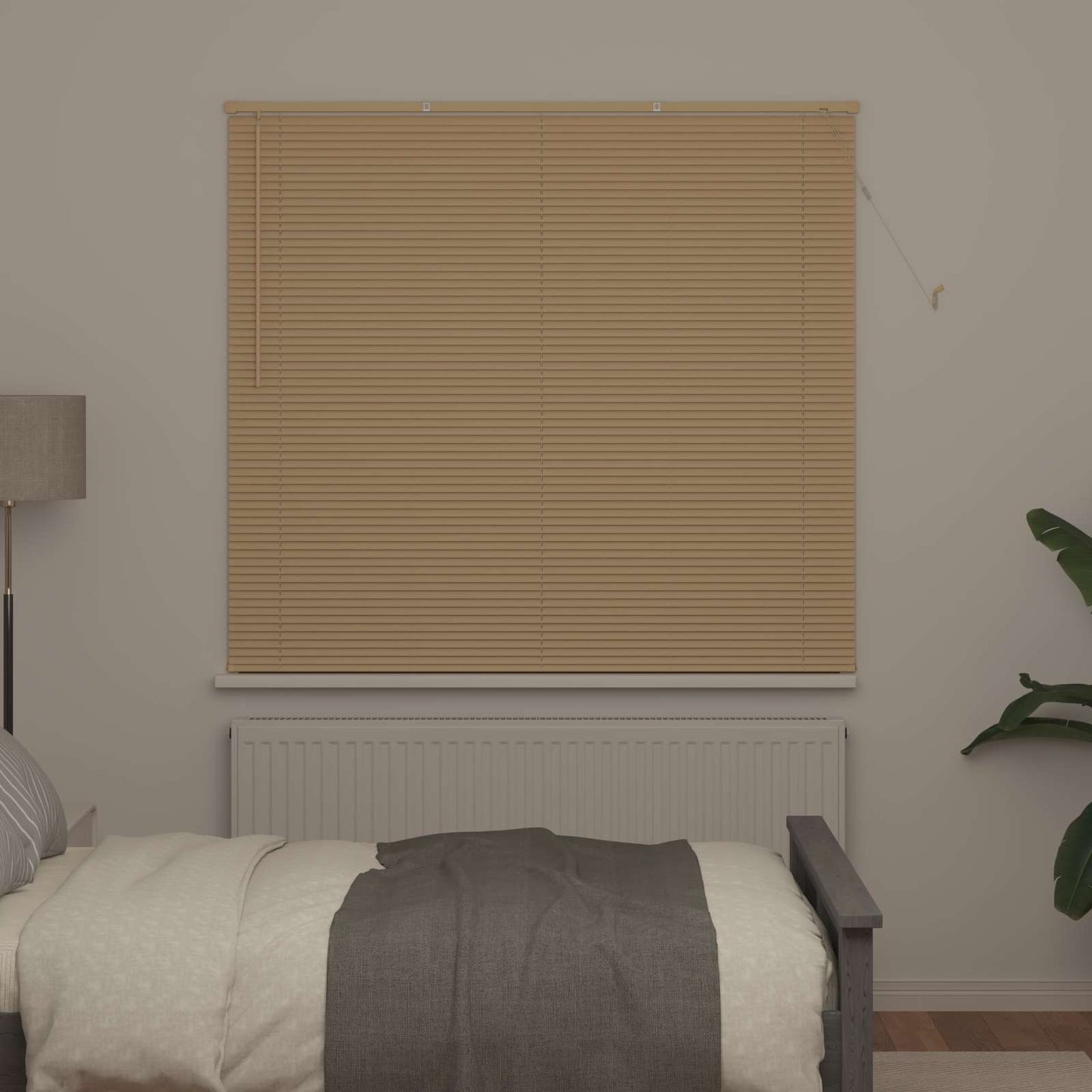vidaXL Venetianer Jalousie Hellbraun mit Muster 150 x 160 cm PVC