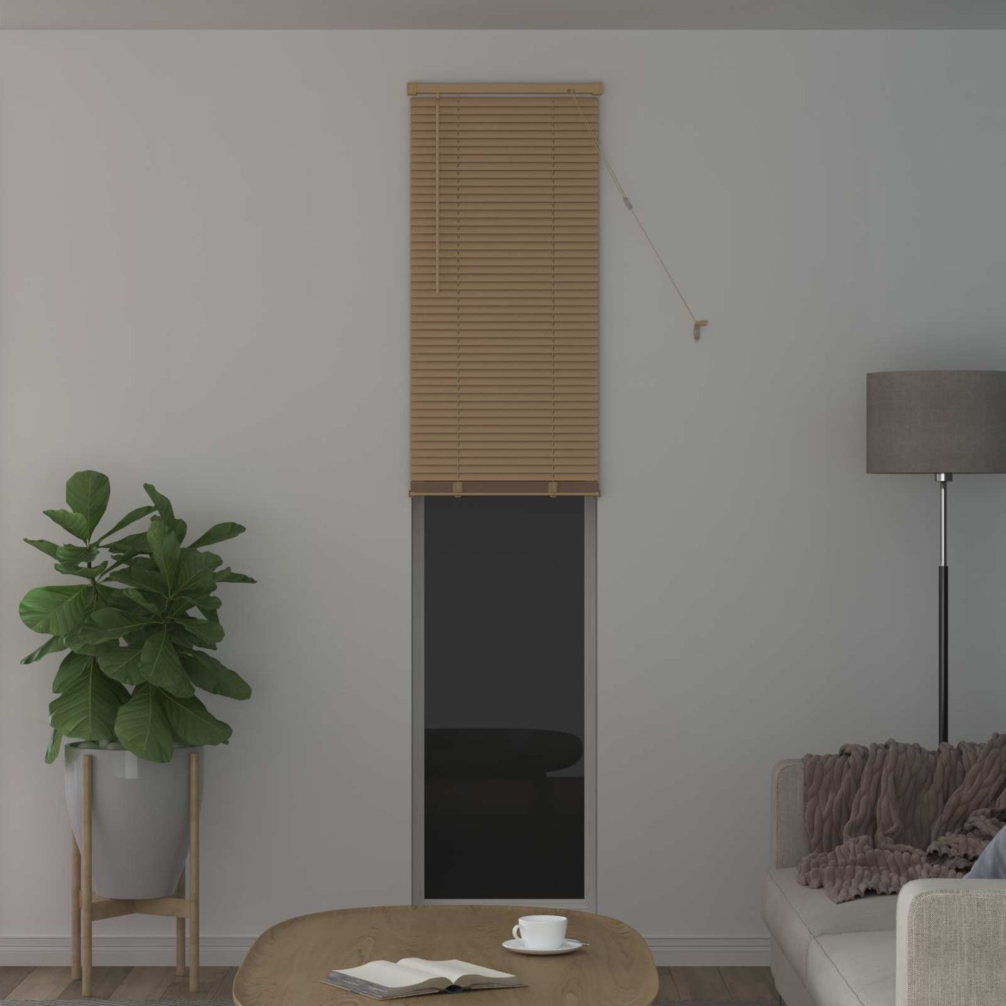 vidaXL Venetianer Jalousie Hellbraun mit Muster 213 x 50 cm PVC