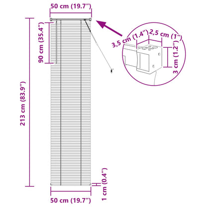 Venetianer Jalousie Hellbraun mit Muster 213 x 50 cm PVC