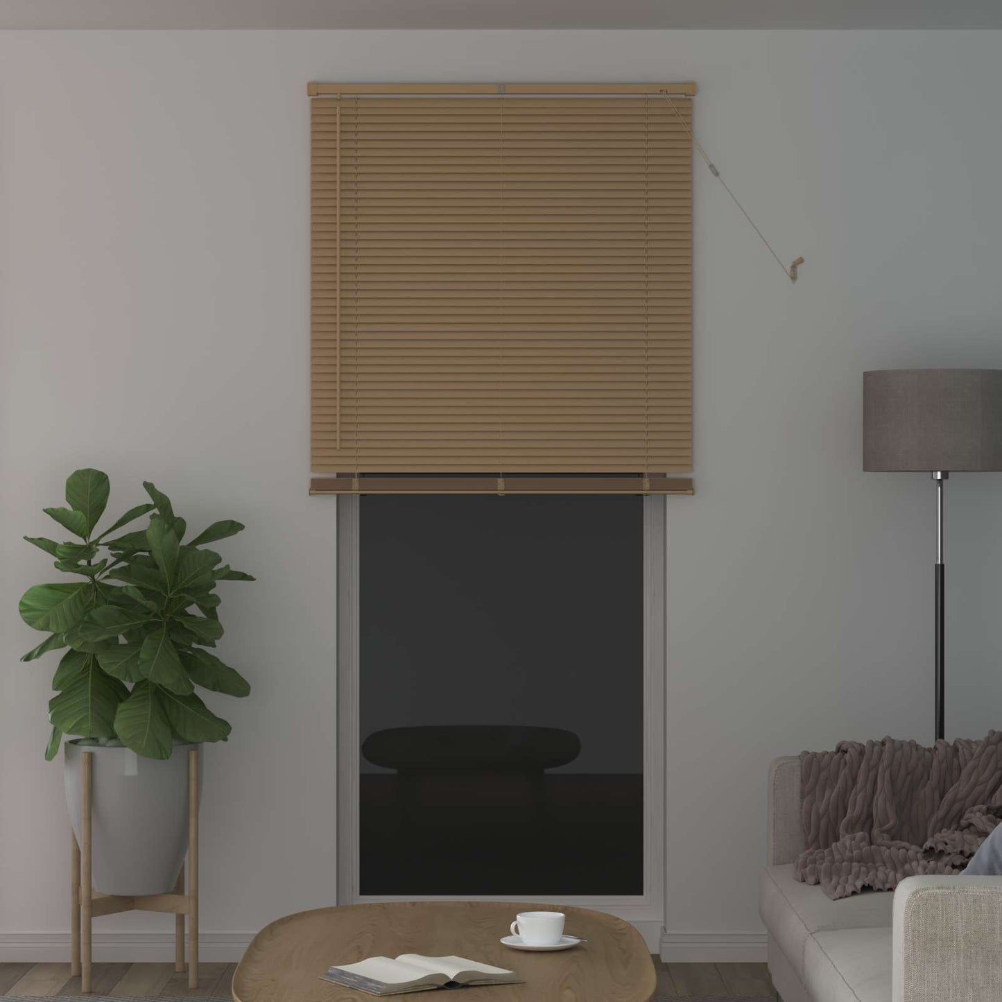 vidaXL Venetianer Jalousie Hellbraun mit Muster 213 x 80 cm PVC