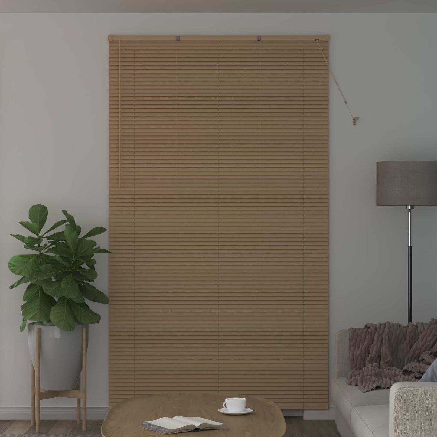 vidaXL Venetianer Jalousie Hellbraun mit Muster 213 x 150 cm PVC