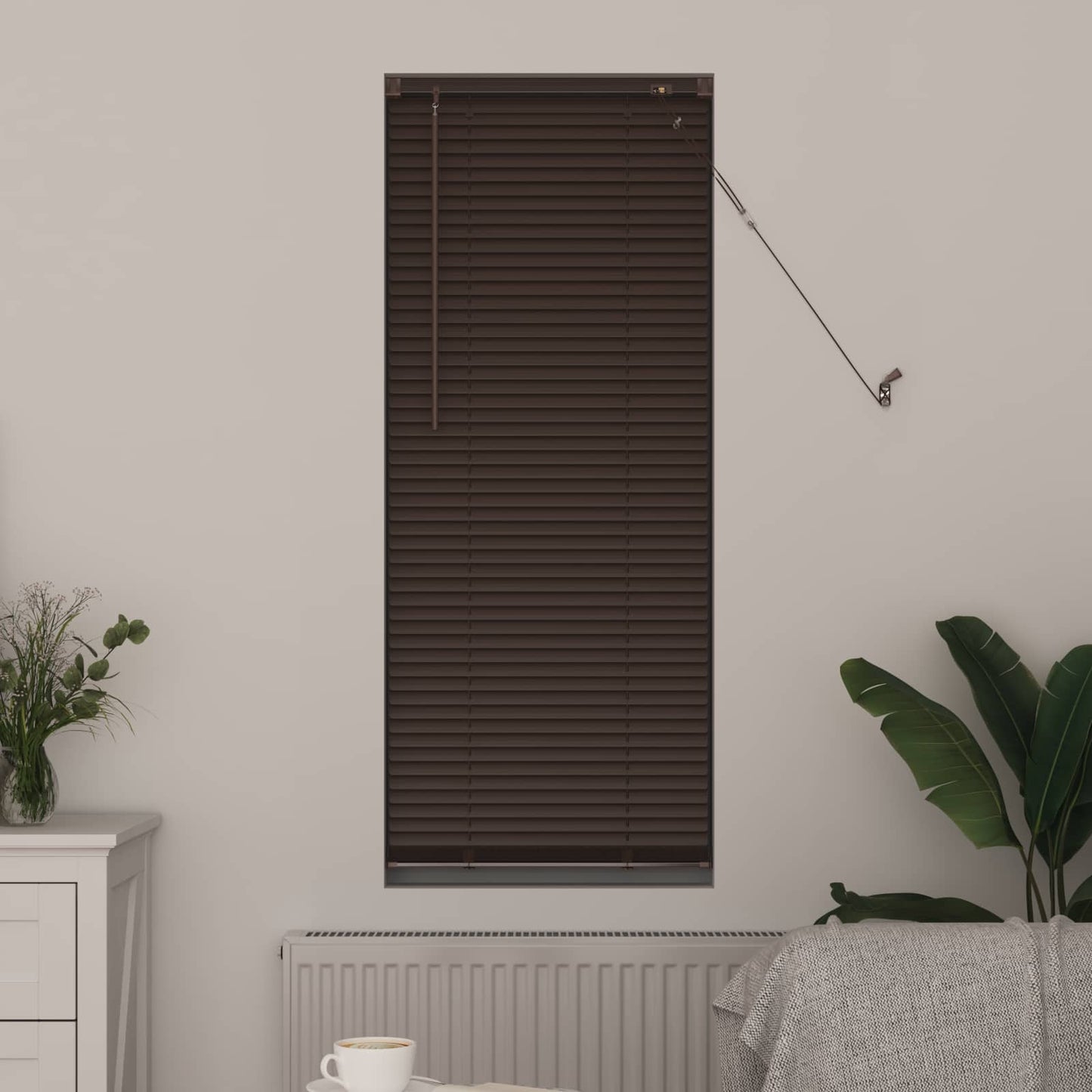 vidaXL Venetianer Jalousie Dunkelbraun mit Muster 150 x 40 cm PVC