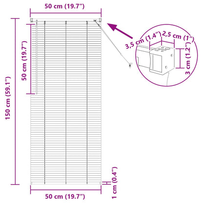Venetianer Jalousie Dunkelbraun mit Muster 150 x 50 cm PVC