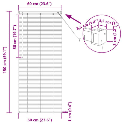 Venetianer Jalousie Dunkelbraun mit Muster 150 x 60 cm PVC