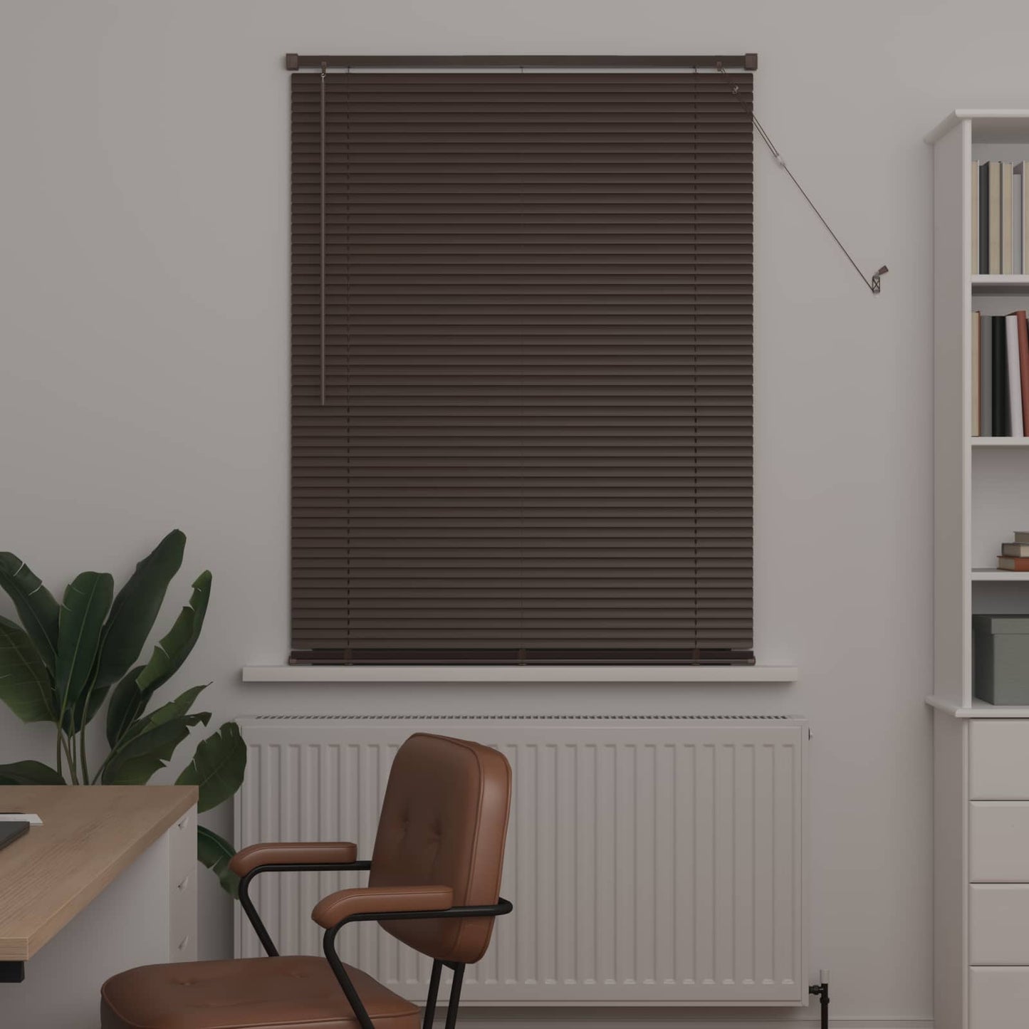 vidaXL Venetianer Jalousie Dunkelbraun mit Muster 150 x 100 cm PVC