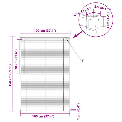 vidaXL Venetianer Jalousie Dunkelbraun mit Muster 150 x 100 cm PVC