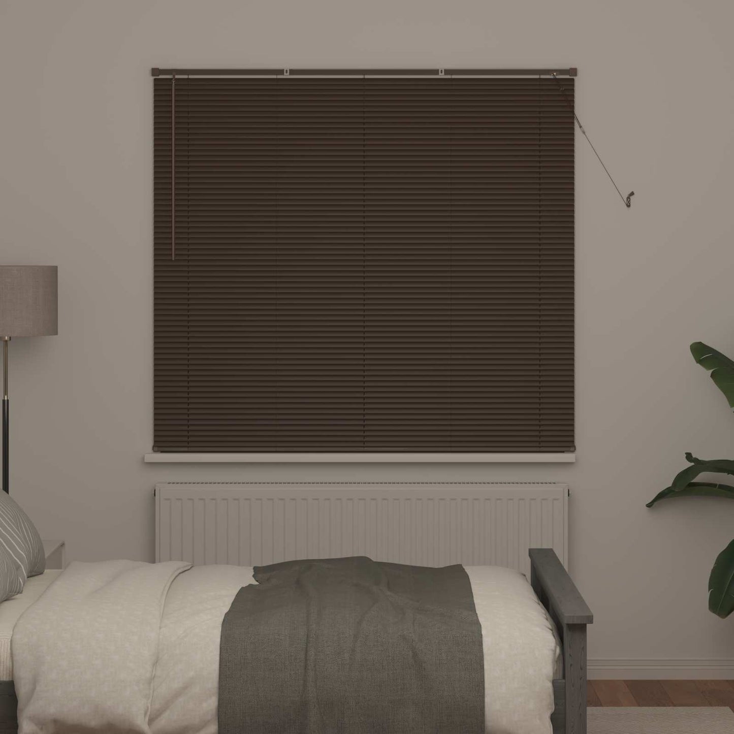 vidaXL Venetianer Jalousie Dunkelbraun mit Muster 150 x 140 cm PVC
