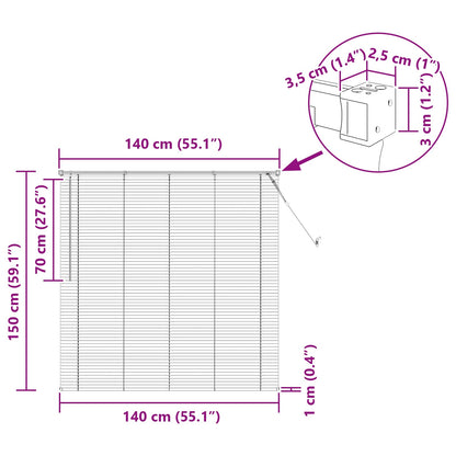vidaXL Venetianer Jalousie Dunkelbraun mit Muster 150 x 140 cm PVC