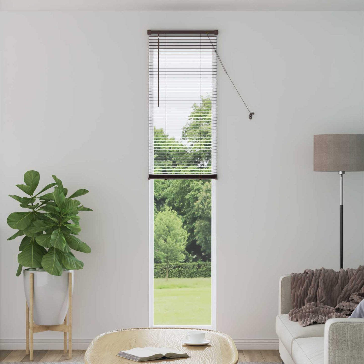 vidaXL Venetianer Jalousie Dunkelbraun mit Muster 213 x 40 cm PVC