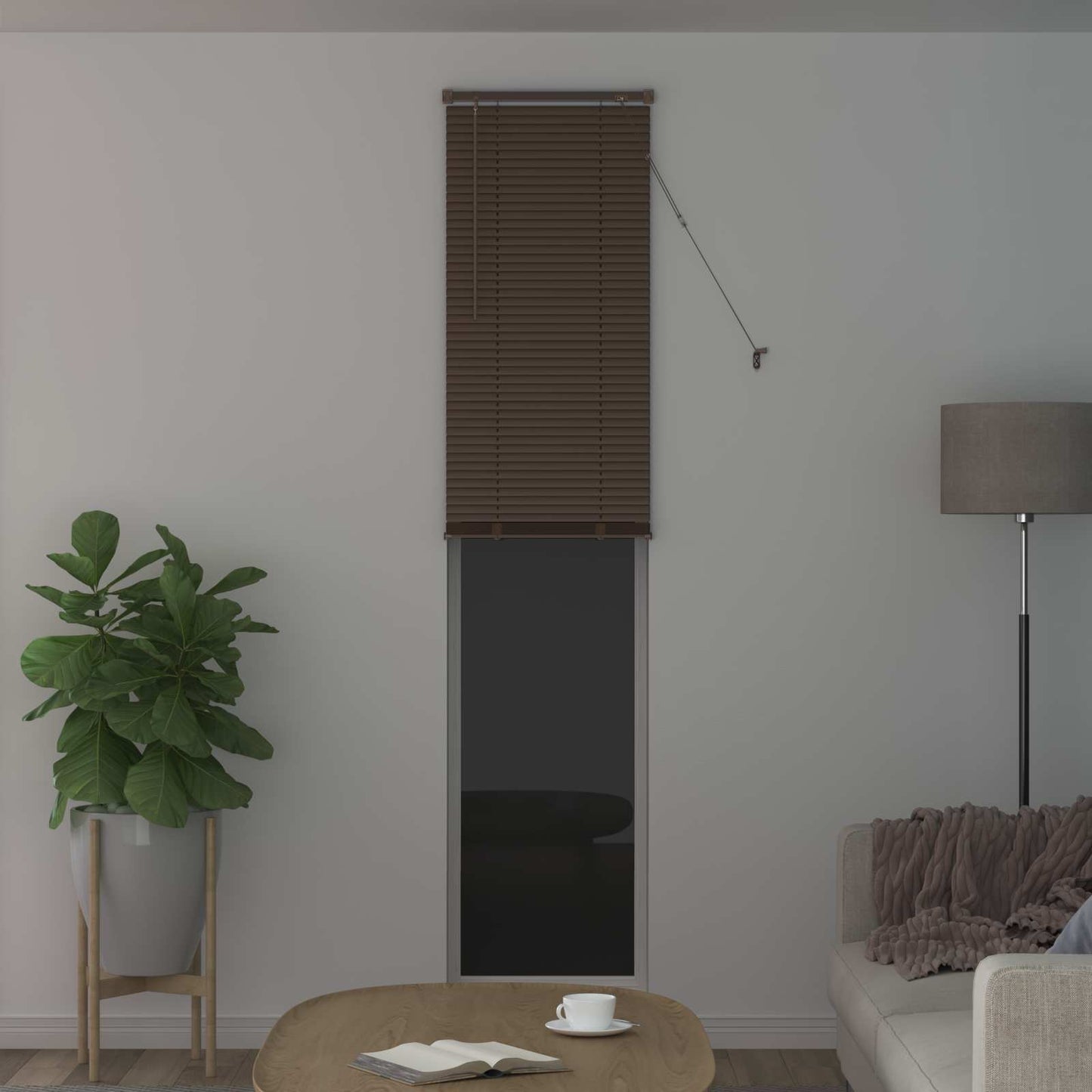 vidaXL Venetianer Jalousie Dunkelbraun mit Muster 213 x 40 cm PVC