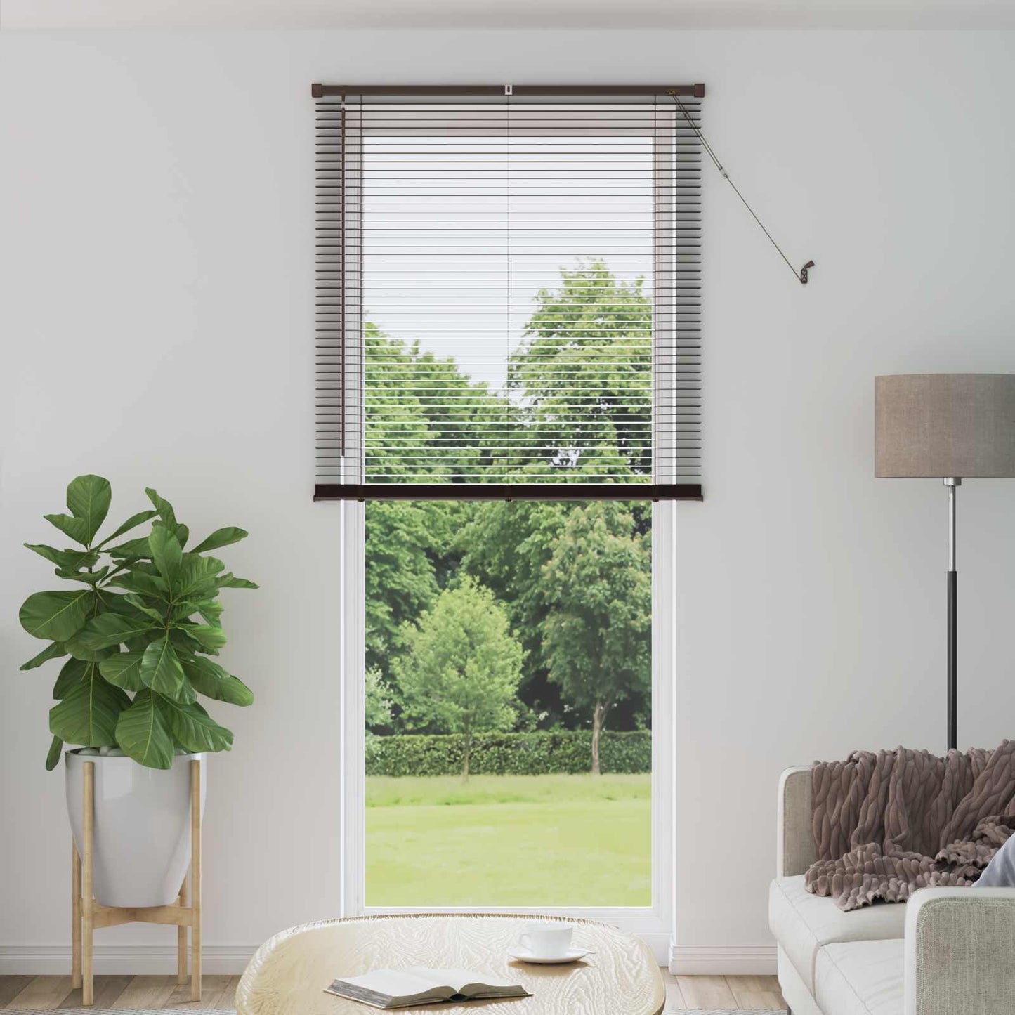 vidaXL Venetianer Jalousie Dunkelbraun mit Muster 213 x 80 cm PVC