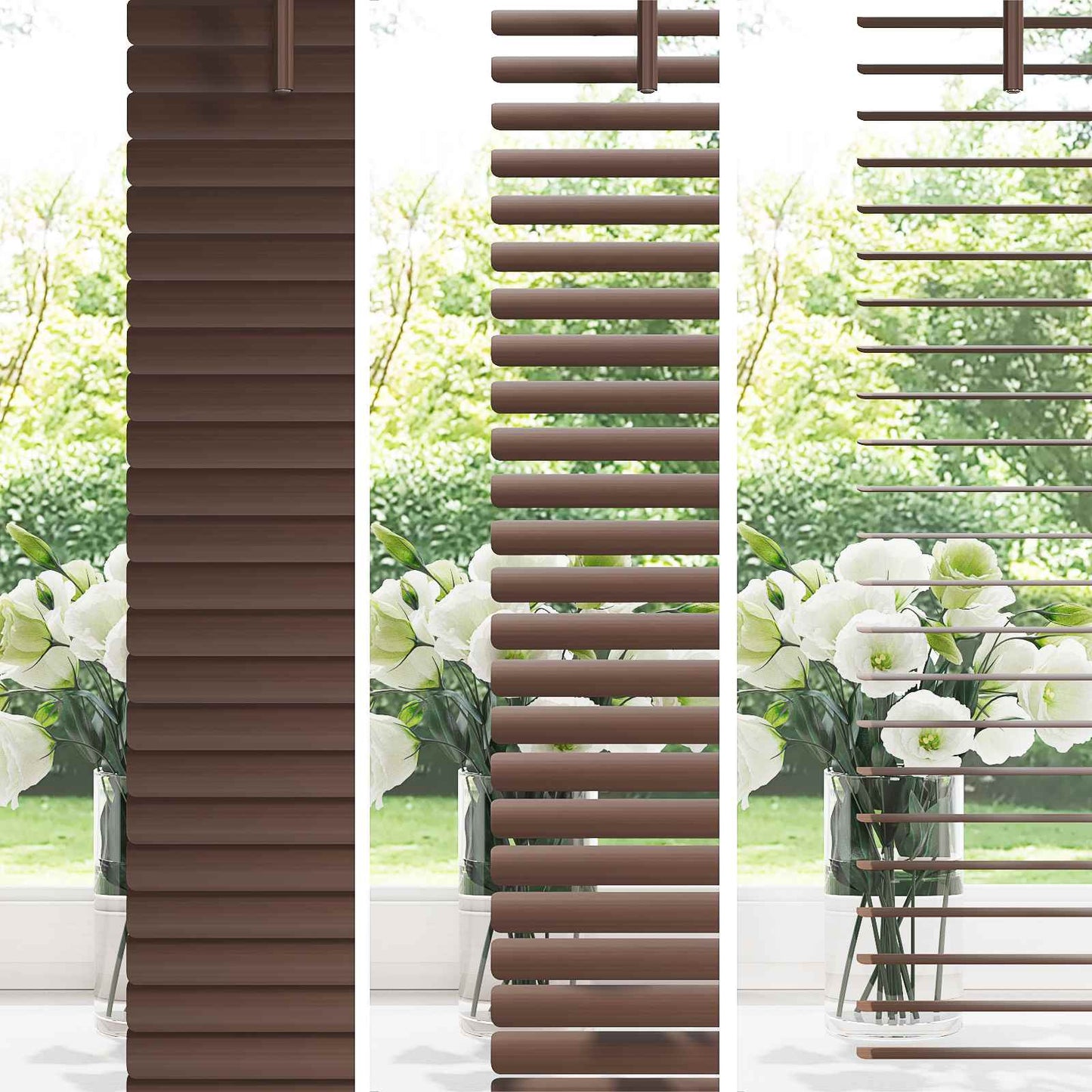 vidaXL Venetianer Jalousie Dunkelbraun mit Muster 213 x 100 cm PVC