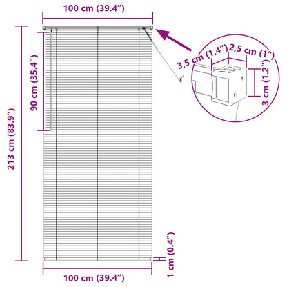 vidaXL Venetianer Jalousie Dunkelbraun mit Muster 213 x 100 cm PVC