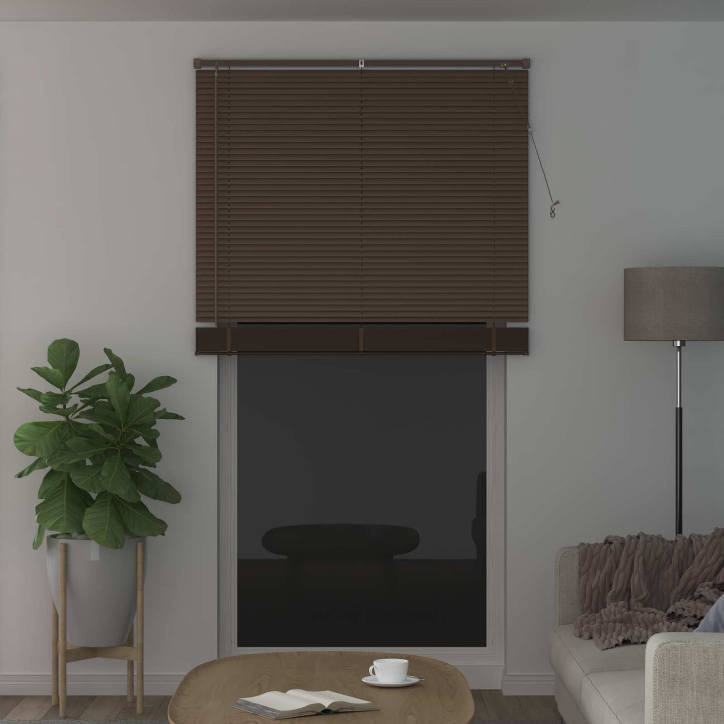 vidaXL Venetianer Jalousie Dunkelbraun mit Muster 213 x 110 cm PVC