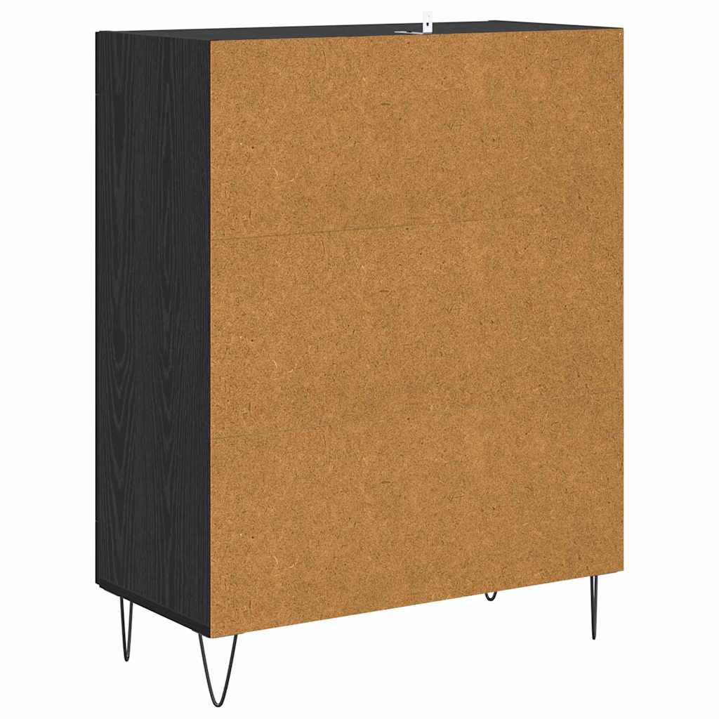Sideboard Schwarz Eichen-Optik 69,5 x 34 x 90 cm Holzwerkstoff