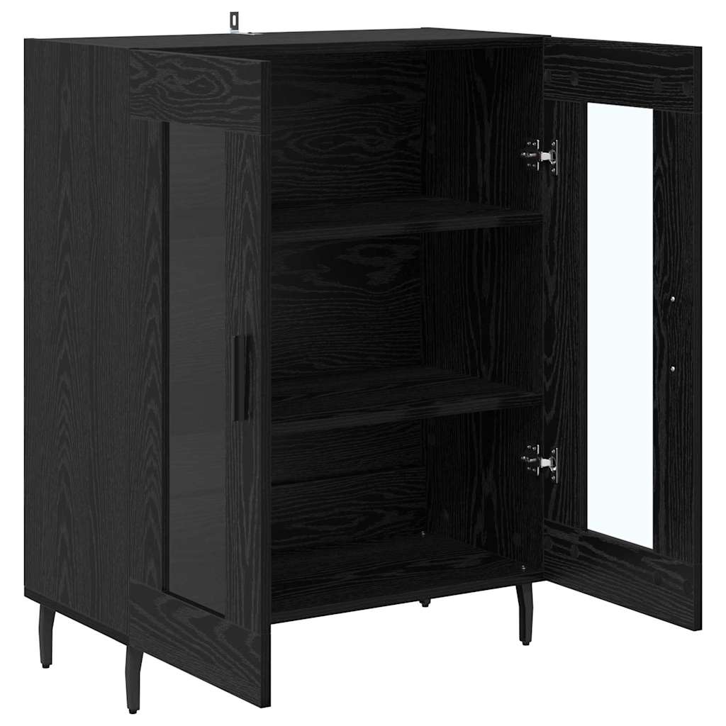 Sideboard Schwarz Eichen-Optik 69,5 x 34 x 90 cm Holzwerkstoff