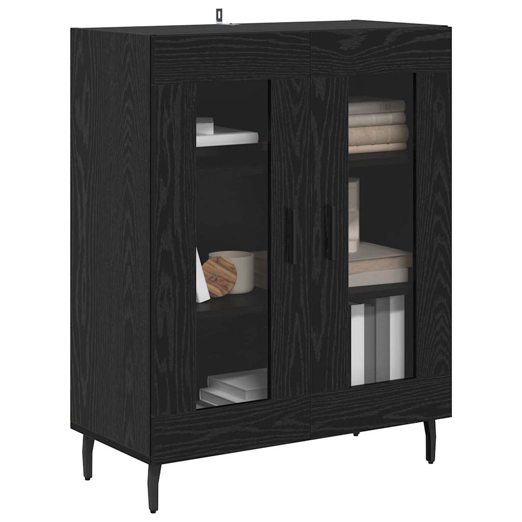 Sideboard Schwarz Eichen-Optik 69,5 x 34 x 90 cm Holzwerkstoff