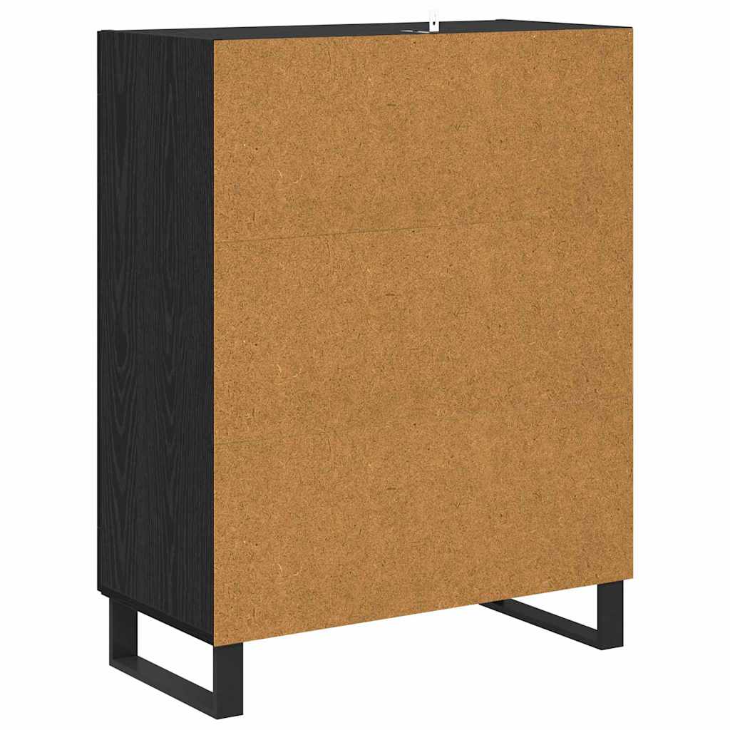 vidaXL Sideboard Schwarz Eichen-Optik 69,5 x 34 x 90 cm Holzwerkstoff