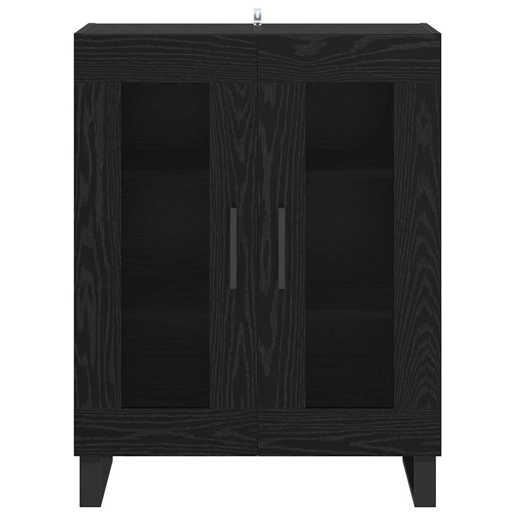 vidaXL Sideboard Schwarz Eichen-Optik 69,5 x 34 x 90 cm Holzwerkstoff