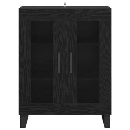 vidaXL Sideboard Schwarz Eichen-Optik 69,5 x 34 x 90 cm Holzwerkstoff