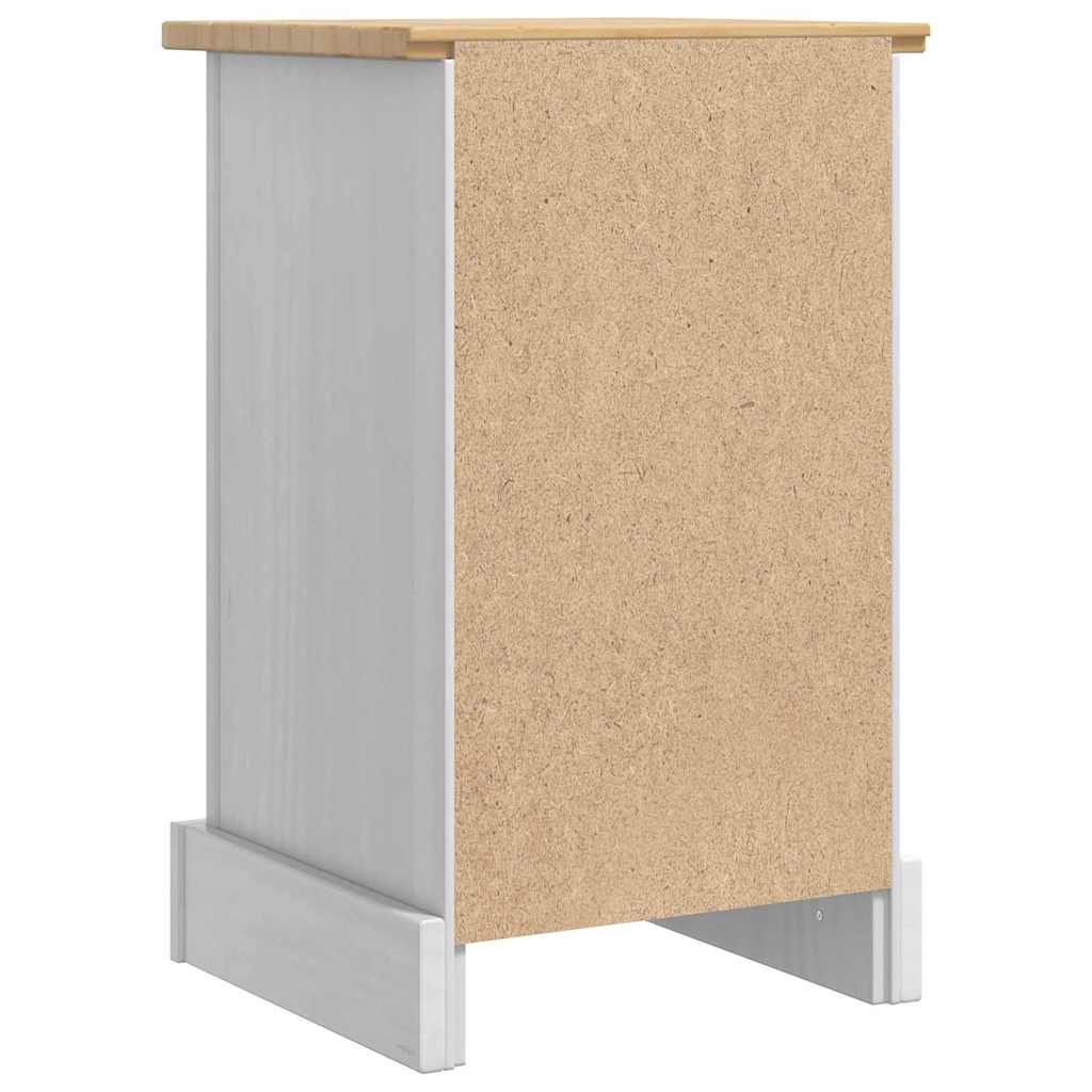 vidaXL Nachttisch Weiß 35 x 32,5 x 58 cm Massives Kiefernholz