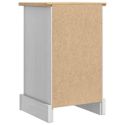 vidaXL Nachttisch Weiß 35 x 32,5 x 58 cm Massives Kiefernholz