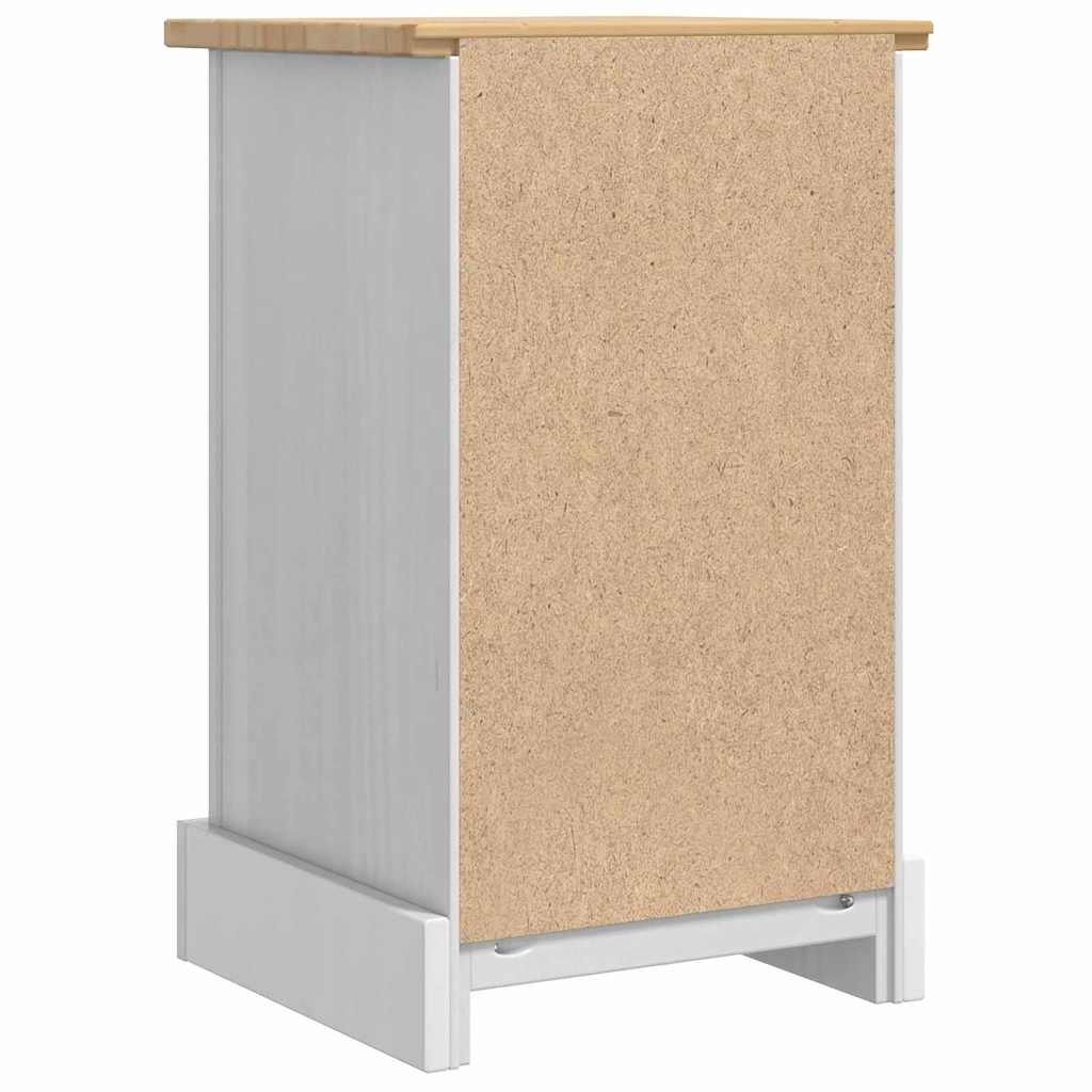 vidaXL Nachttisch Weiß 35 x 32,5 x 58 cm Massives Kiefernholz