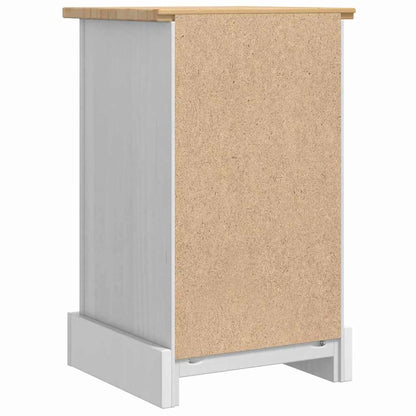 vidaXL Nachttisch Weiß 35 x 32,5 x 58 cm Massives Kiefernholz