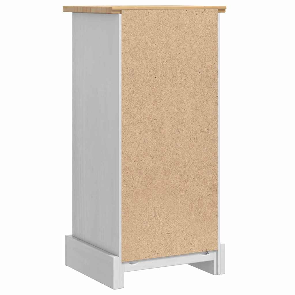 vidaXL Nachttisch Weiß 35 x 32,5 x 74 cm Massives Kiefernholz
