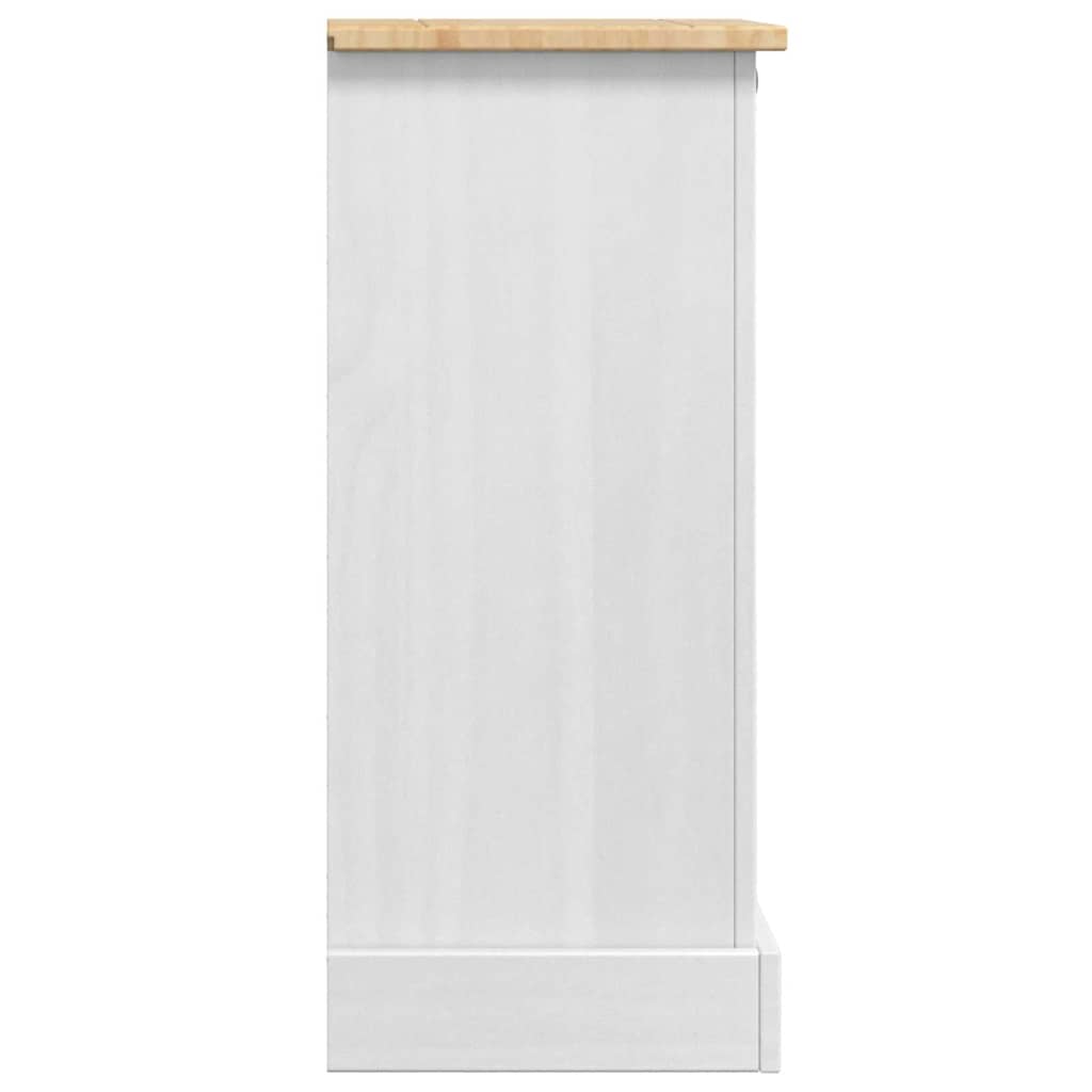 vidaXL Nachttisch Weiß 35 x 32,5 x 74 cm Massives Kiefernholz