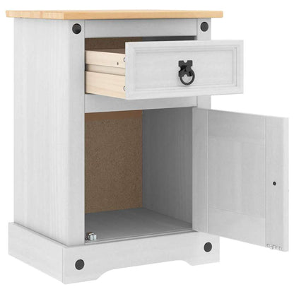 vidaXL Nachttisch Weiß 45 x 35 x 64 cm Massives Kiefernholz