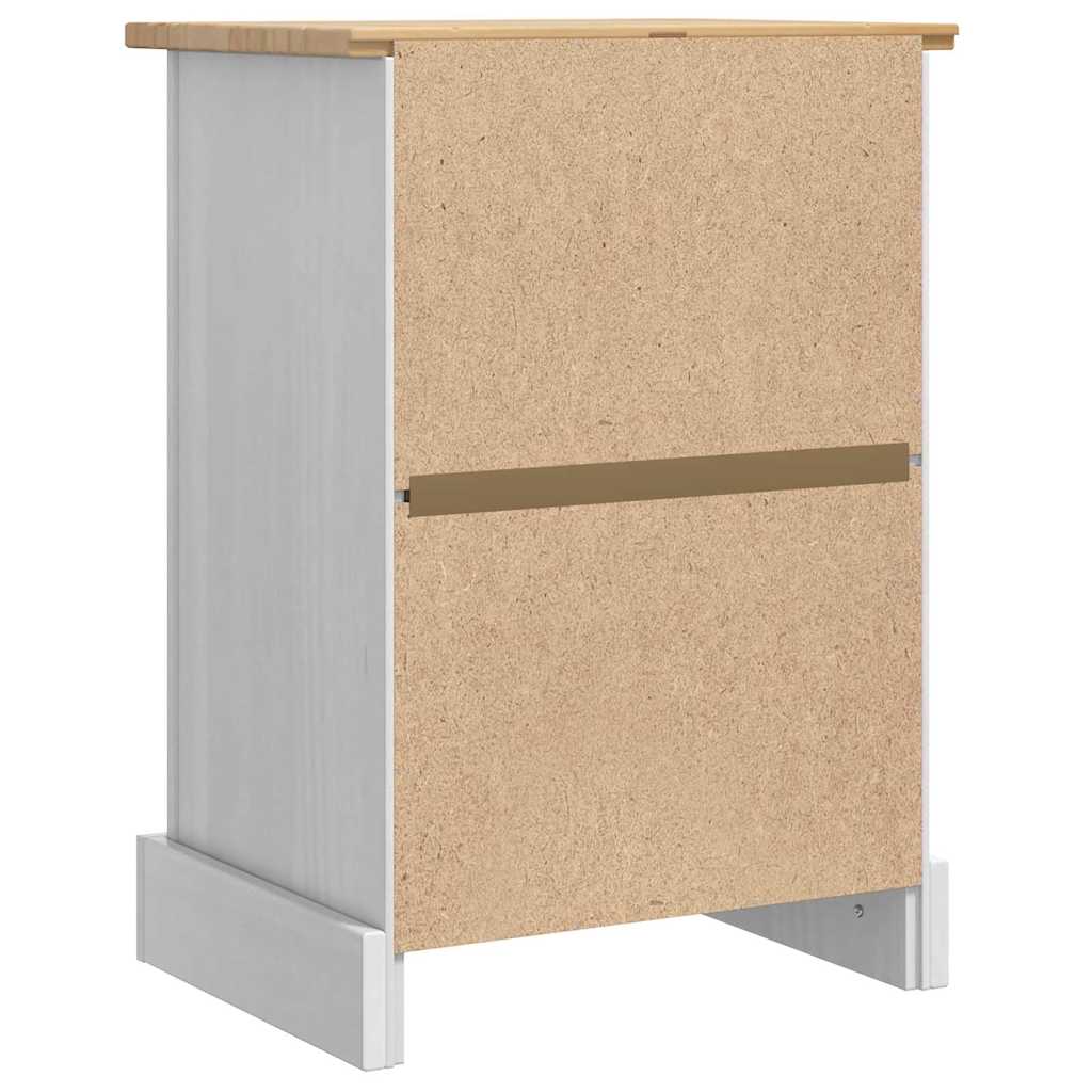 vidaXL Nachttisch Weiß 45 x 35 x 64 cm Massives Kiefernholz