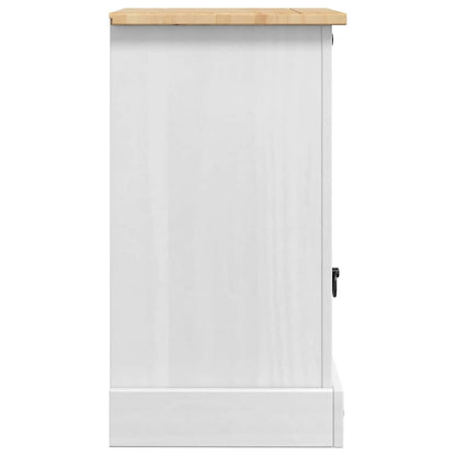 vidaXL Nachttisch Weiß 45 x 35 x 64 cm Massives Kiefernholz